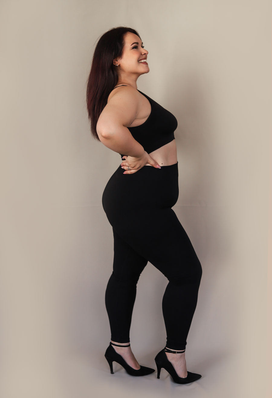 Legging de canalé suave de talla grande 