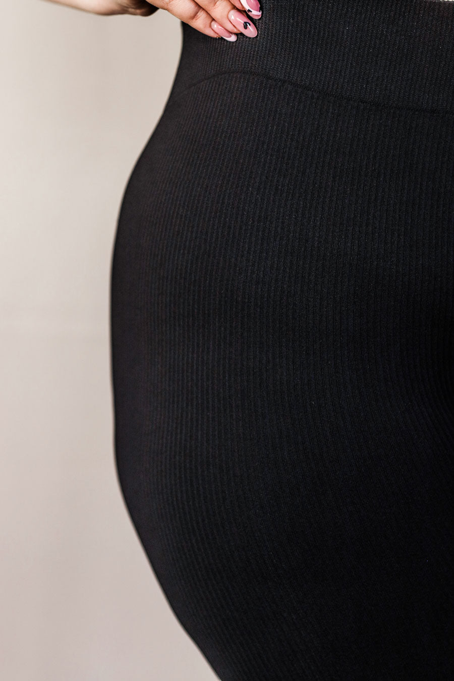 Legging de canalé suave de talla grande 