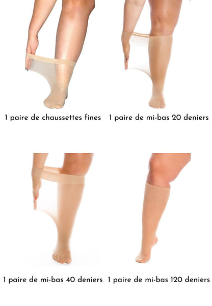 Pack calcetines extra anchos y medias hasta la rodilla