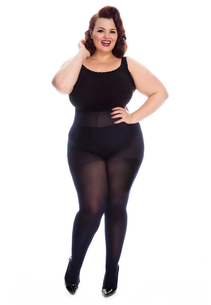 Medias semiopacas de 50 denier de talla grande (negras) 