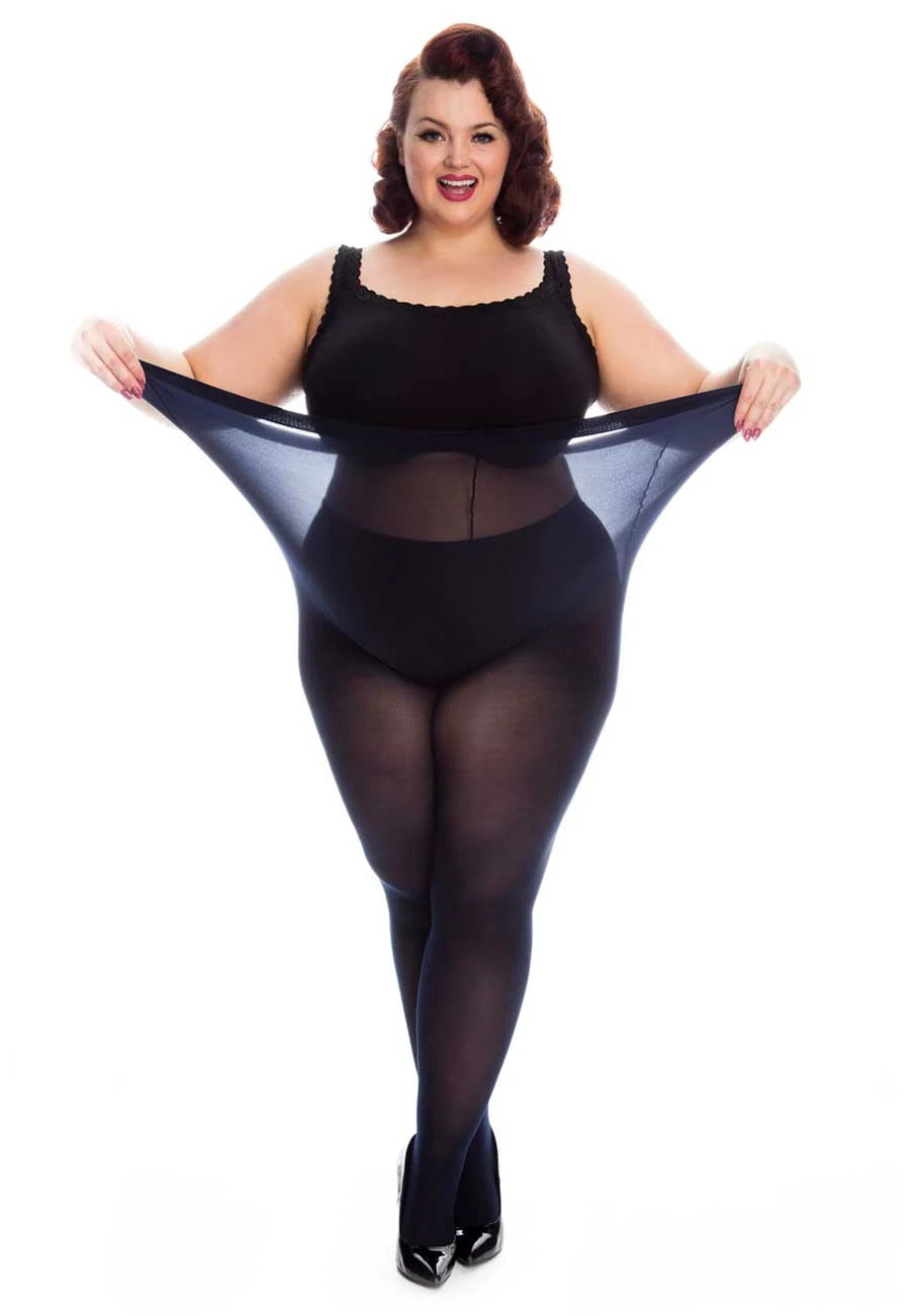 Medias semiopacas de 50 denier de talla grande (negras) 
