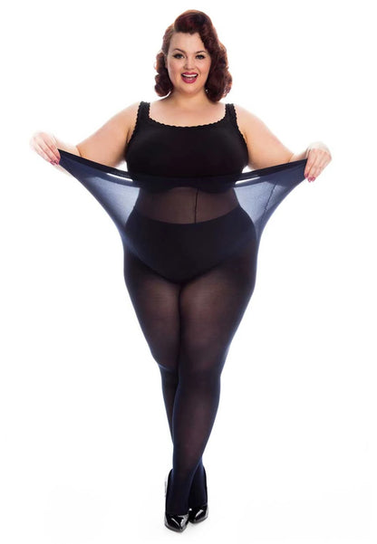Medias semiopacas de 50 denier de talla grande (negras) 