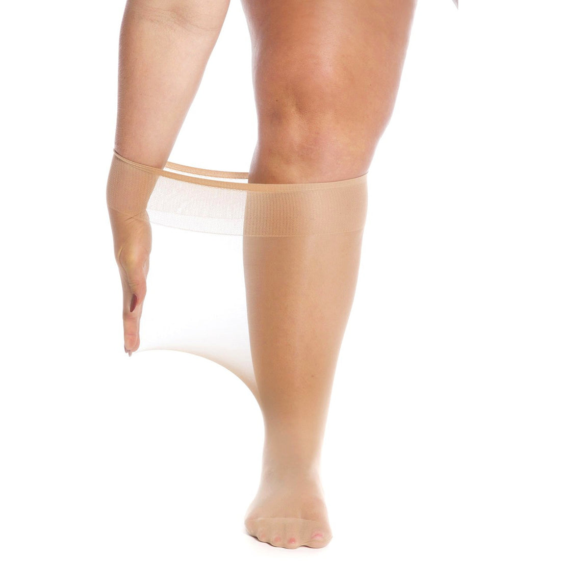 Medias hasta la rodilla extra anchas de 20 denier