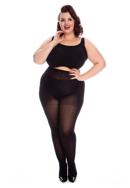 Medias semiopacas de 50 denier de talla grande (negras) 